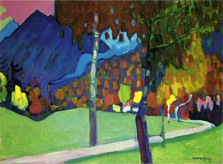 Autumn Study near Oberau 1908 Kandinsky Oil Painting